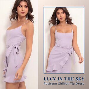 Lucy in the Sky Positano Chiffon Tie Dress in Lavender (size M)
